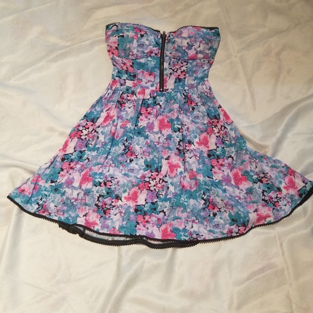 Material Girl Strapless Floral Dress